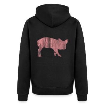 porc - Veste à capuche bio Premium Unisexe - noir - Dos - Nico (187cm)