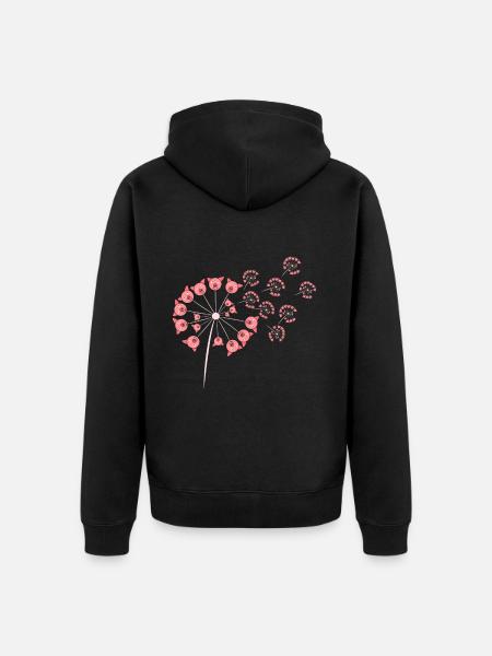 Pig dandelion - Unisex Premium Organic Zip Hoodie - black