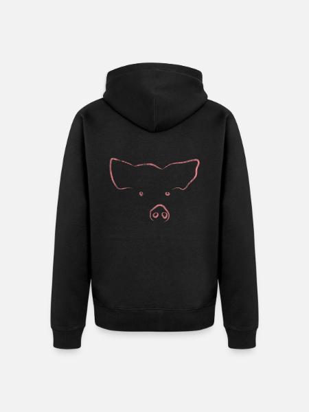 Pig farm - Unisex Premium Organic Zip Hoodie - black