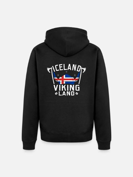 Iceland - Unisex Premium Organic Zip Hoodie - black