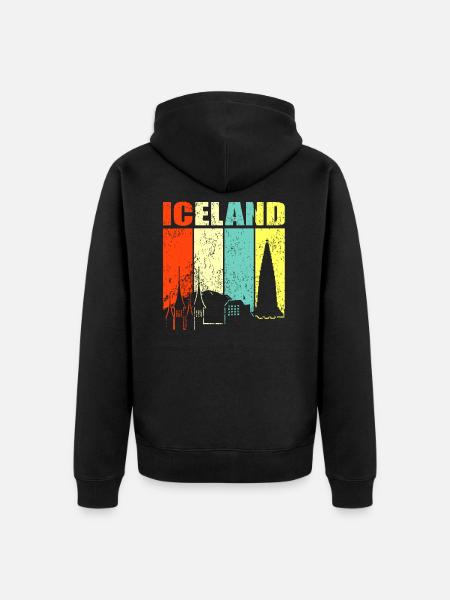 Iceland - Unisex Premium Organic Zip Hoodie - black