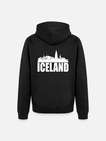 Iceland - Unisex Premium Organic Zip Hoodie - black