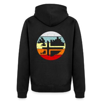 Island - Unisex Premium Bio Zip Hoodie - Schwarz - Hinten - Nico (187cm)