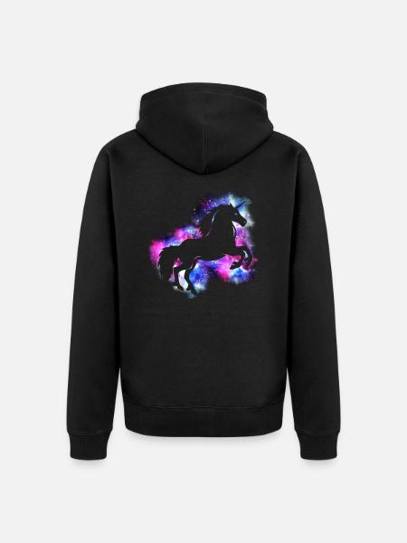 unicorn - Unisex Premium Organic Zip Hoodie - black
