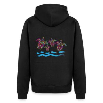 Turtle turtles - Unisex Premium Organic Zip Hoodie - black - Back - Nico (187cm)