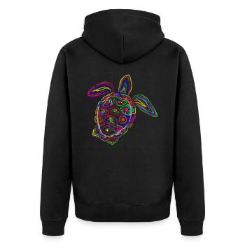 Turtle animal lover - Unisex Premium Organic Zip Hoodie - black - Back - Nico (187cm)