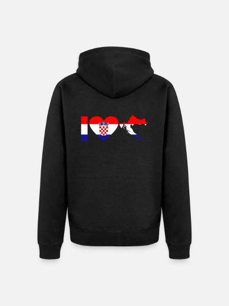 Croatia - Unisex Premium Organic Zip Hoodie - black
