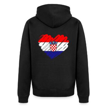 Croatie - Veste à capuche bio Premium Unisexe - noir - Dos - Nico (187cm)