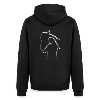 Pferde Liebhaber - Unisex Premium Bio Zip Hoodie - Schwarz - Hinten - Nico (187cm)