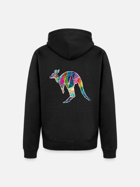Kangourou Australie - Veste à capuche bio Premium Unisexe - noir