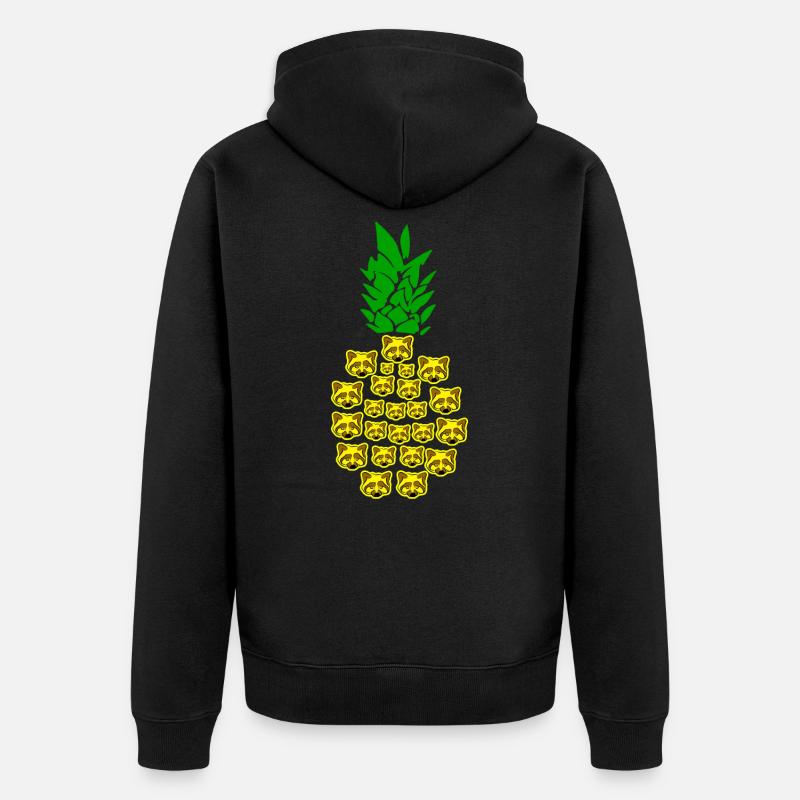 Ananas de raton laveur - Veste à capuche bio Premium Unisexe - noir