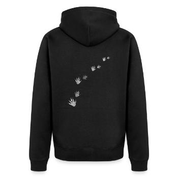 Raccoon paw - Unisex Premium Organic Zip Hoodie - black - Back - Nico (187cm)
