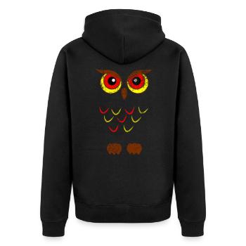 Owl bird of prey - Unisex Premium Organic Zip Hoodie - black - Back - Nico (187cm)