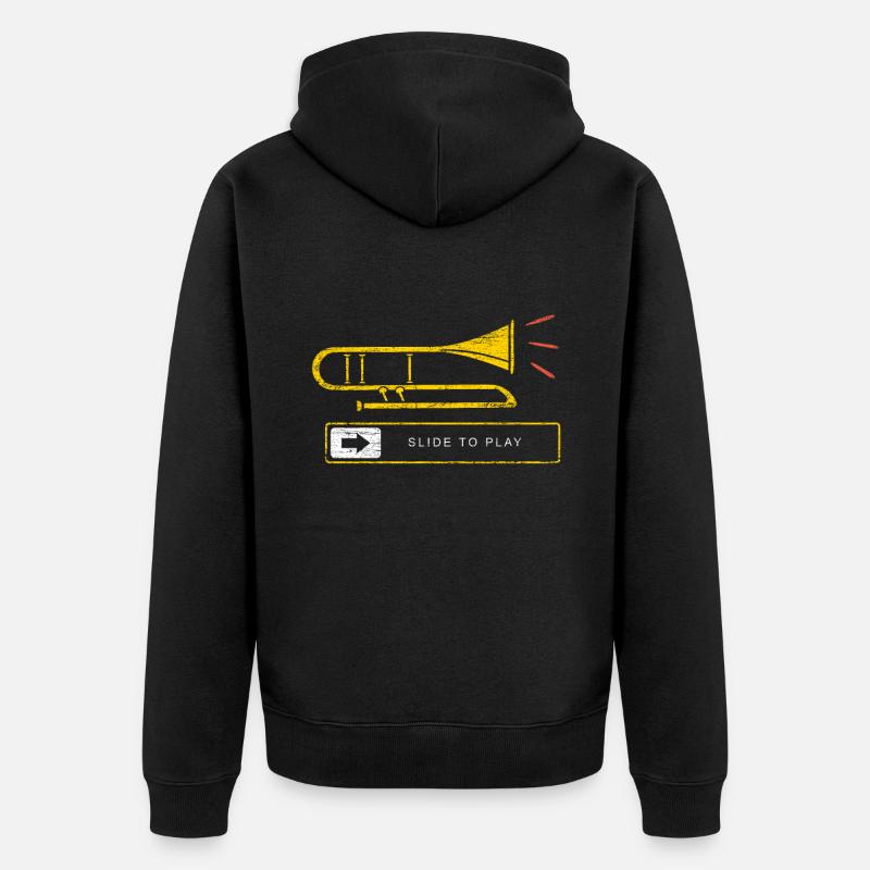 Posaune Instrument - Unisex Premium Bio Zip Hoodie - Schwarz