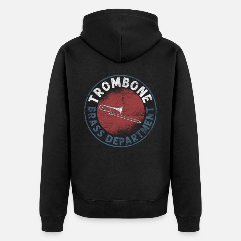 Instrument à vent trombone - Veste à capuche bio Premium Unisexe - noir