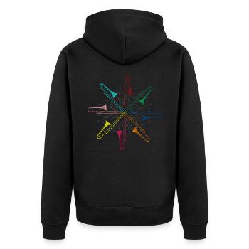 Trombone musical instrument - Unisex Premium Organic Zip Hoodie - black - Back - Nico (187cm)
