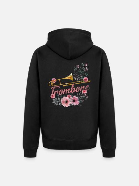 Posaune - Unisex Premium Bio Zip Hoodie - Schwarz