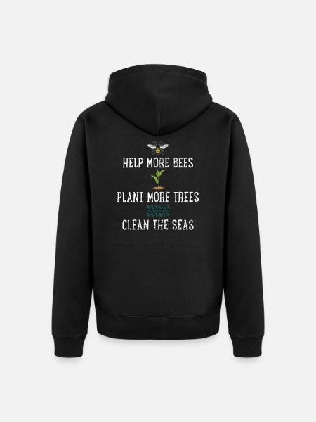 conservationists - Unisex Premium Organic Zip Hoodie - black