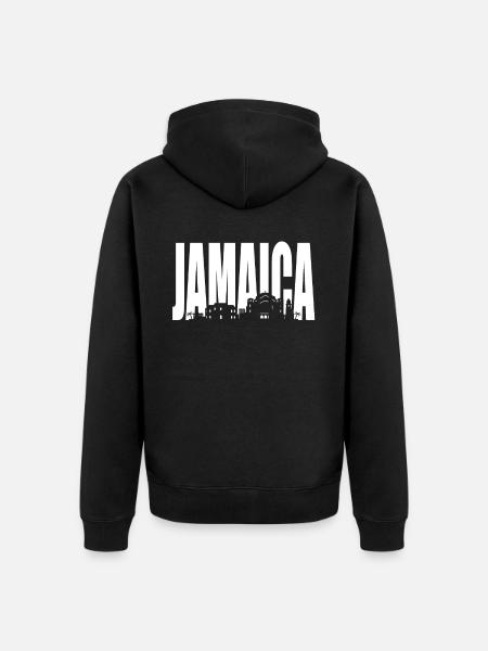jamaica - Unisex Premium Organic Zip Hoodie - black