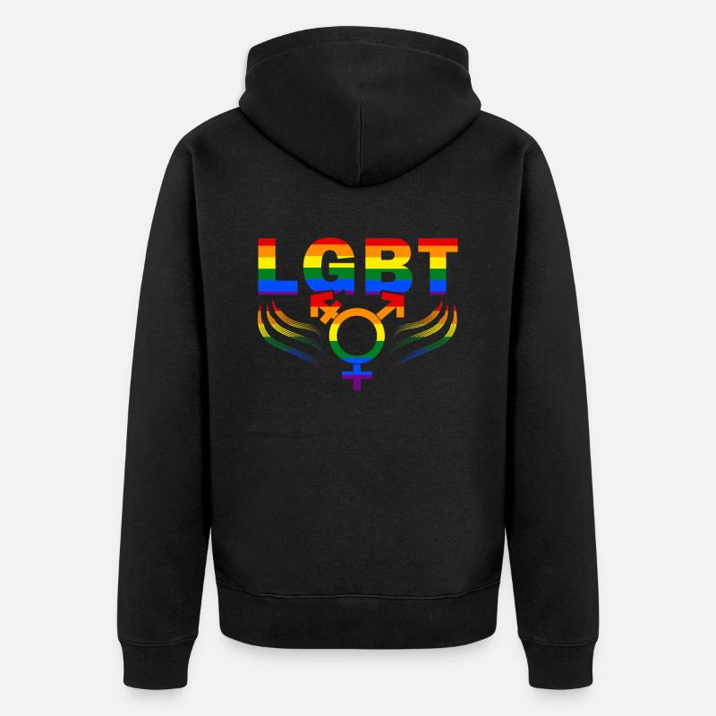 Lgbt - Unisex Premium Bio Zip Hoodie - Schwarz