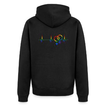 LGBT Gay Lesbisch Regebogen Ehe Gerechtigkeit Gesc - Unisex Premium Bio Zip Hoodie - Schwarz - Hinten - Nico (187cm)