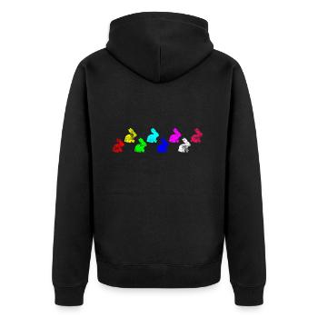 rabbit - Unisex Premium Organic Zip Hoodie - black - Back - Nico (187cm)