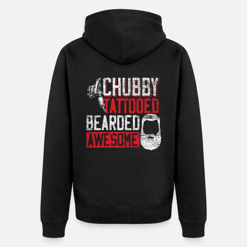Tattoo Bart - Unisex Premium Bio Zip Hoodie - Schwarz