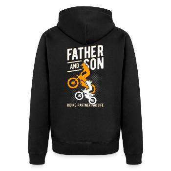 Cadeau moto voyage moto vélo motocross B - Veste à capuche bio Premium Unisexe - noir - Dos - Nico (187cm)