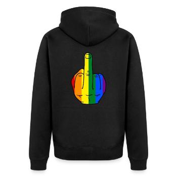 LGBT Gay Lesbisch Regebogen Ehe Gerechtigkeit Gesc - Unisex Premium Bio Zip Hoodie - Schwarz - Hinten - Nico (187cm)