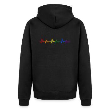 LGBT - Unisex Premium Bio Zip Hoodie - Schwarz - Hinten - Nico (187cm)