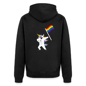 LGBT - Unisex Premium Bio Zip Hoodie - Schwarz - Hinten - Nico (187cm)