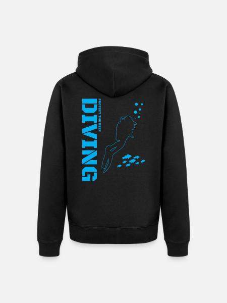 tauchen - Unisex Premium Bio Zip Hoodie - Schwarz