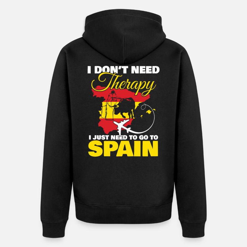 Spanien - Unisex Premium Bio Zip Hoodie - Schwarz