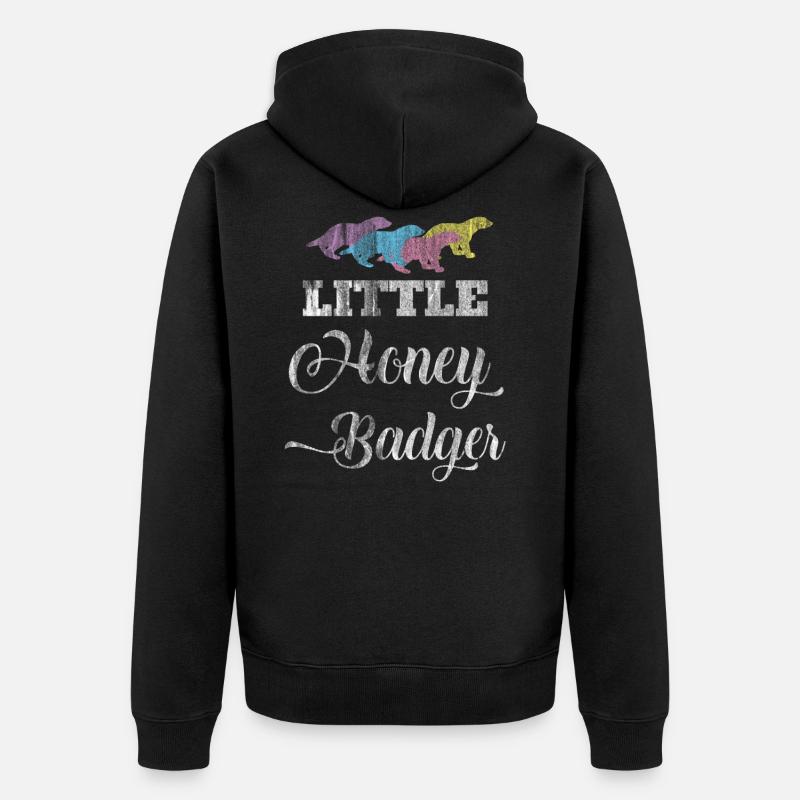 Honigdachs - Unisex Premium Bio Zip Hoodie - Schwarz