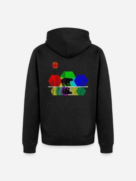 Honey badger wild animal - Unisex Premium Organic Zip Hoodie - black