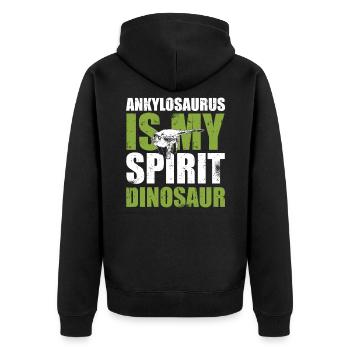 Ankylosaurus Ist Mein Spiritueller Dinosaurier - Unisex Premium Bio Zip Hoodie - Schwarz - Hinten - Nico (187cm)