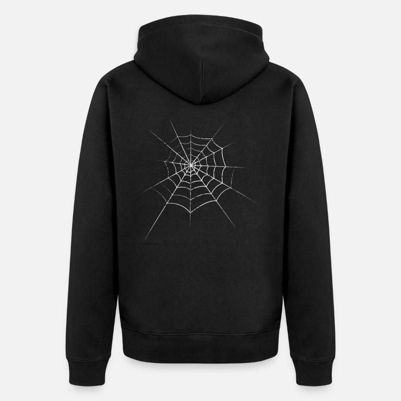 Spinne Spinnennetz - Unisex Premium Bio Zip Hoodie - Schwarz