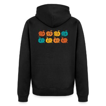 Schnecke Schnecken - Unisex Premium Bio Zip Hoodie - Schwarz - Hinten - Nico (187cm)