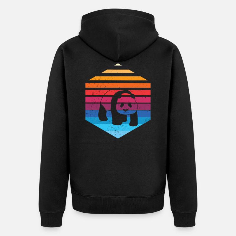 Panda - Veste à capuche bio Premium Unisexe - noir