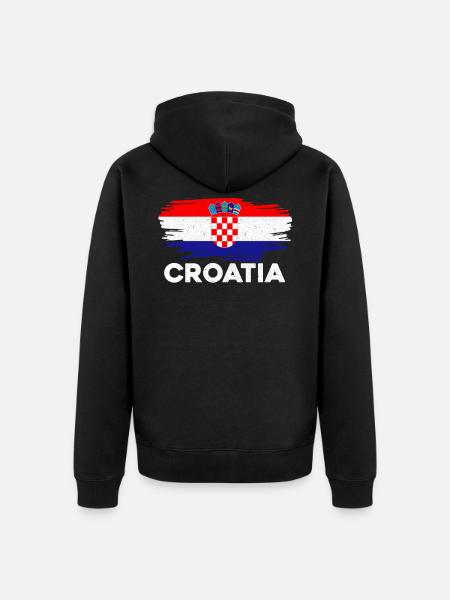 Croatia - Unisex Premium Organic Zip Hoodie - black