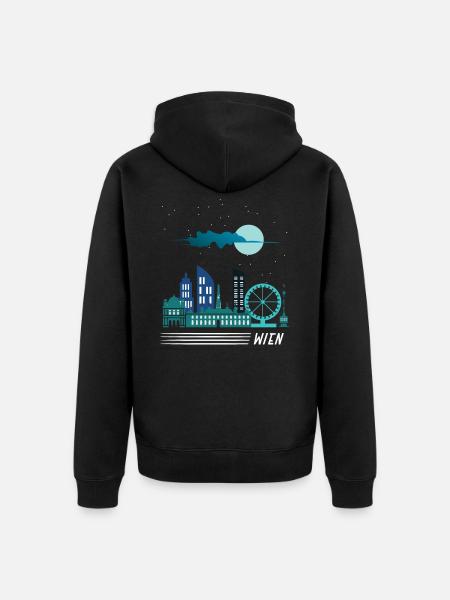Vienna - Unisex Premium Organic Zip Hoodie - black