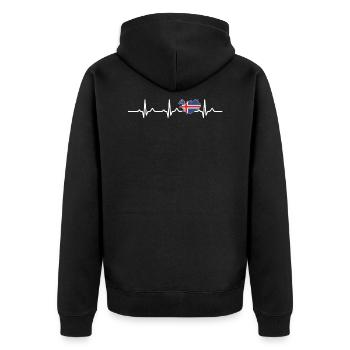 Island - Unisex Premium Bio Zip Hoodie - Schwarz - Hinten - Nico (187cm)