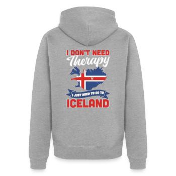 Island - Unisex Premium Bio Zip Hoodie - Grau meliert - Hinten - Nico (187cm)