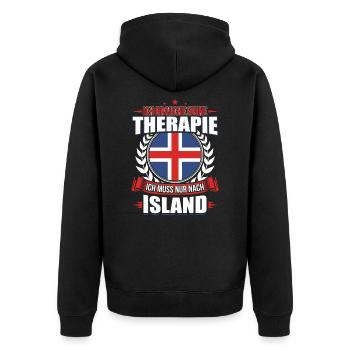 Island - Unisex Premium Bio Zip Hoodie - Schwarz - Hinten - Nico (187cm)