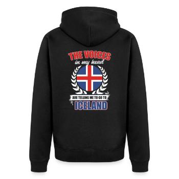 Islande - Veste à capuche bio Premium Unisexe - noir - Dos - Nico (187cm)