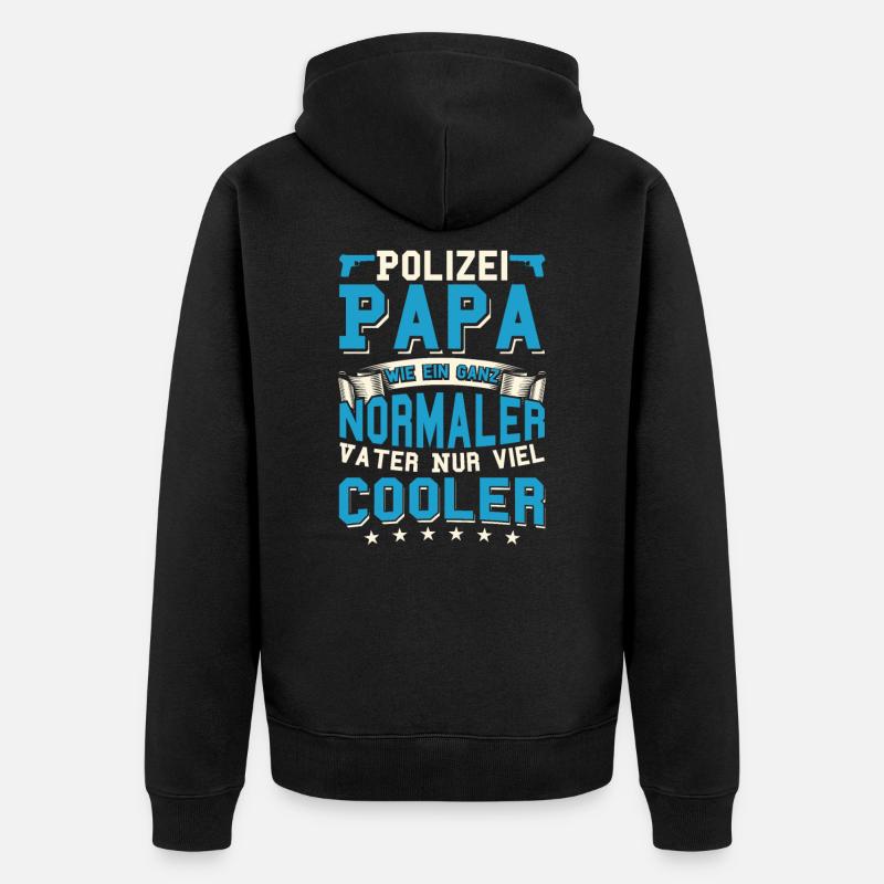 Polizei Polizist Polizeiauto Geschenk Geschenkidee - Unisex Premium Bio Zip Hoodie - Schwarz