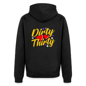 30th birthday - Unisex Premium Organic Zip Hoodie - black - Back - Nico (187cm)