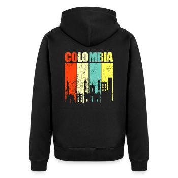 Colombie - Veste à capuche bio Premium Unisexe - noir - Dos - Nico (187cm)