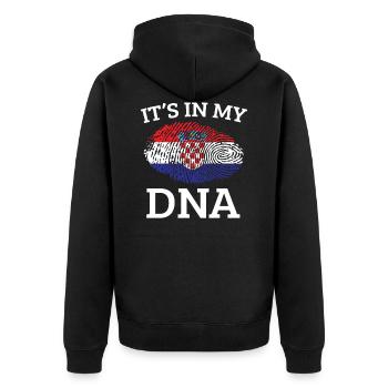 Kroatien - Unisex Premium Bio Zip Hoodie - Schwarz - Hinten - Nico (187cm)