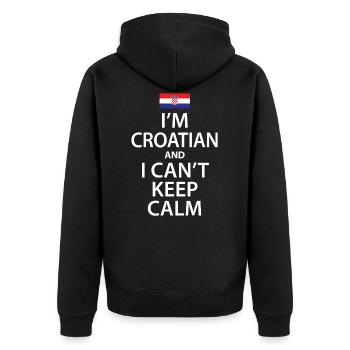 Kroatien - Unisex Premium Bio Zip Hoodie - Schwarz - Hinten - Nico (187cm)